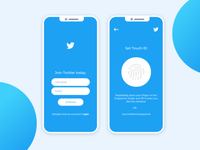 Twitter Signup met Touch ID - Experimental | Login design, Corporate webdesign, Portfolio webdesign