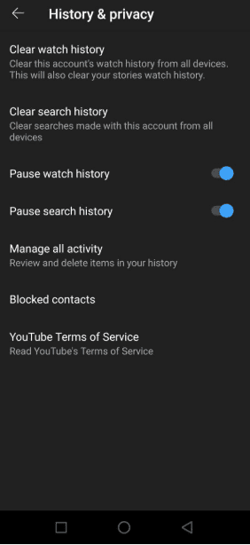 Clear Watch History