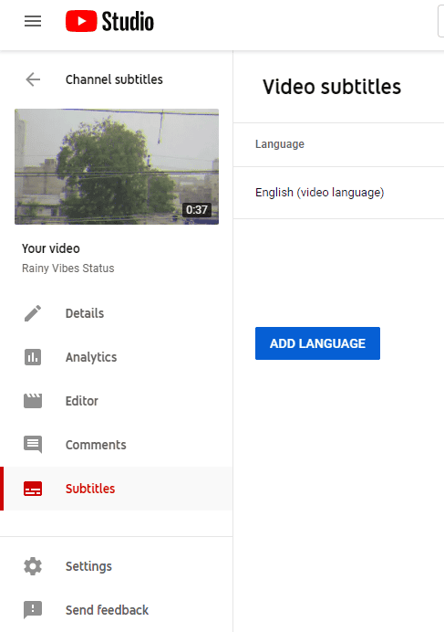Log into your YouTube account