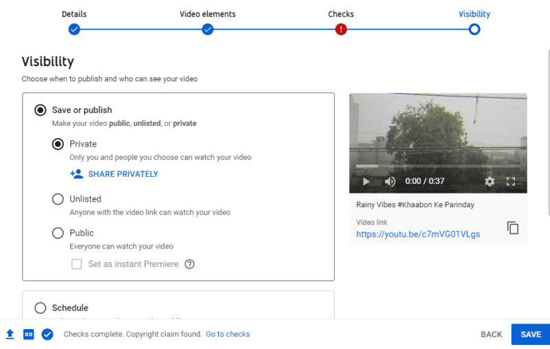 how to share a private youtube video
