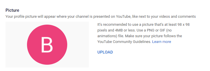 Change YouTube Profile Picture