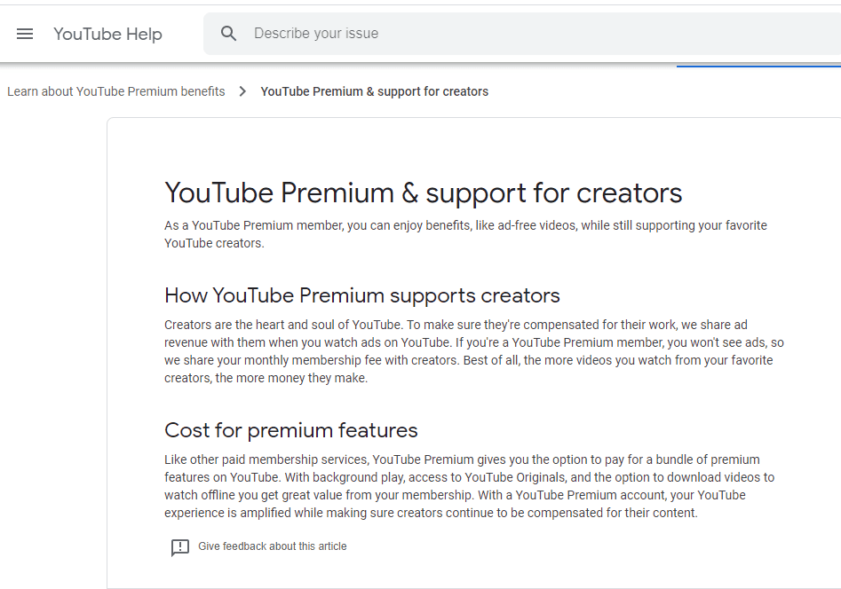 Programme YouTube Premium