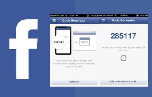 where is the code generator on Facebook 