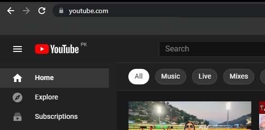 Open YouTube on your web browser