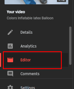 Select Editor from the menu on the left
