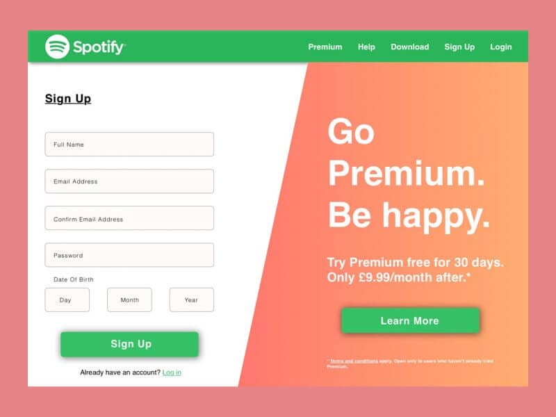 spotify signup page What Is Spotify And How Does It Work?