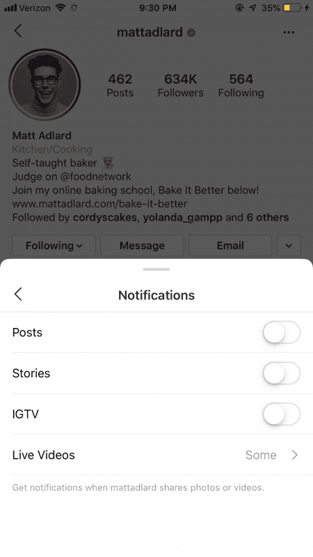 Get posting updates from your favorite accounts