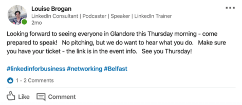Share a Post to the LinkedIn Event Feed