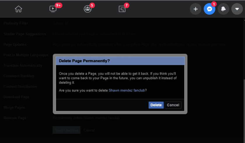 Facebook delete page confirmation Wie löscht man eine Facebook-Seite?