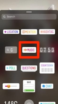 Utilisation du sticker musical Instagram