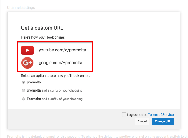 How to change YouTube URL