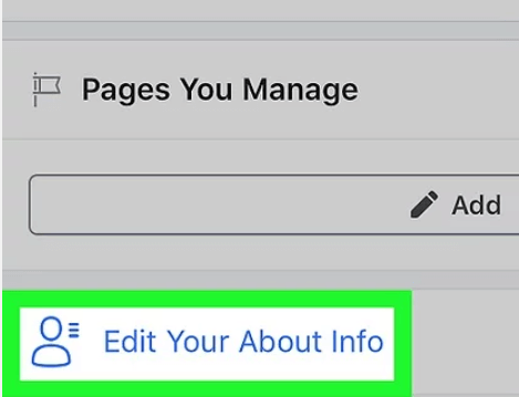 Step 4 Click Edit your About Info