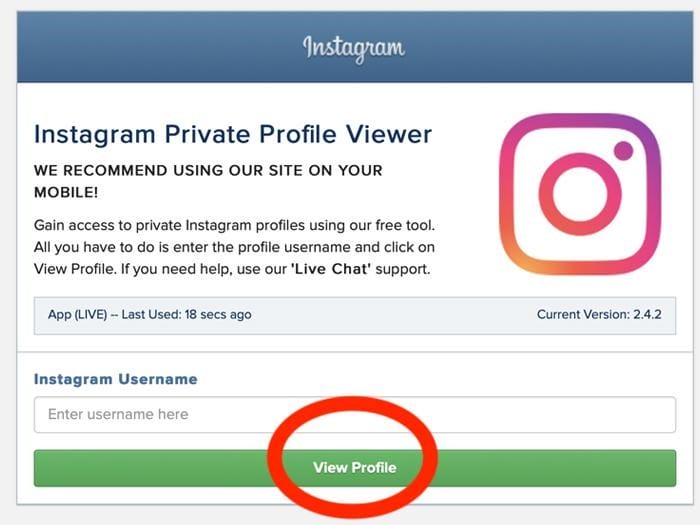 Sie bitten dich, deinen Instagram-Benutzernamen einzugeben